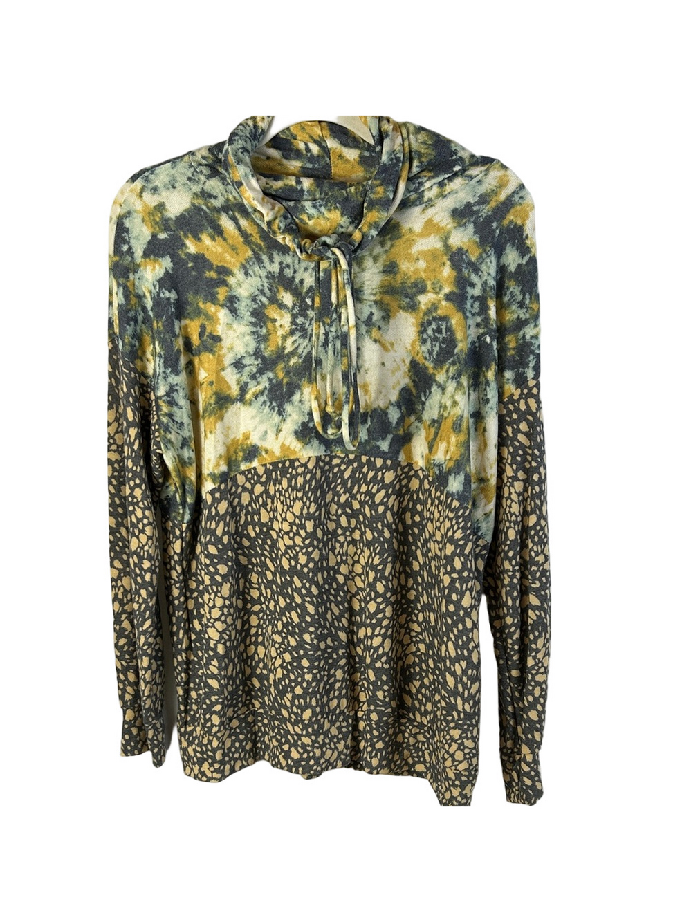 Ces Femme Multicolor Tie-Dye Pattern Oversized Cowl Neck sweater Size Small New